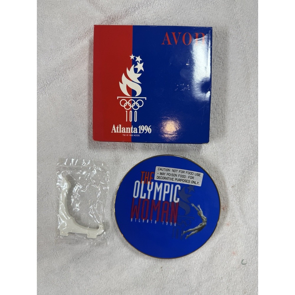 Avon‎ Olympic Woman 5" Plate 1996 Atlanta Olympics Avon 22K Gold Trim Porcelain